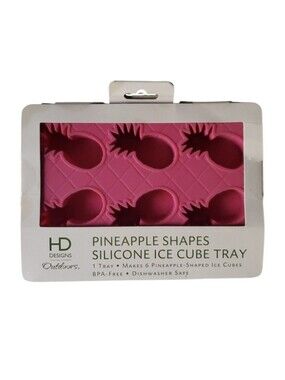HD Designs Pineapple Shapes Silicone Ice‎ Cube Tray NWT